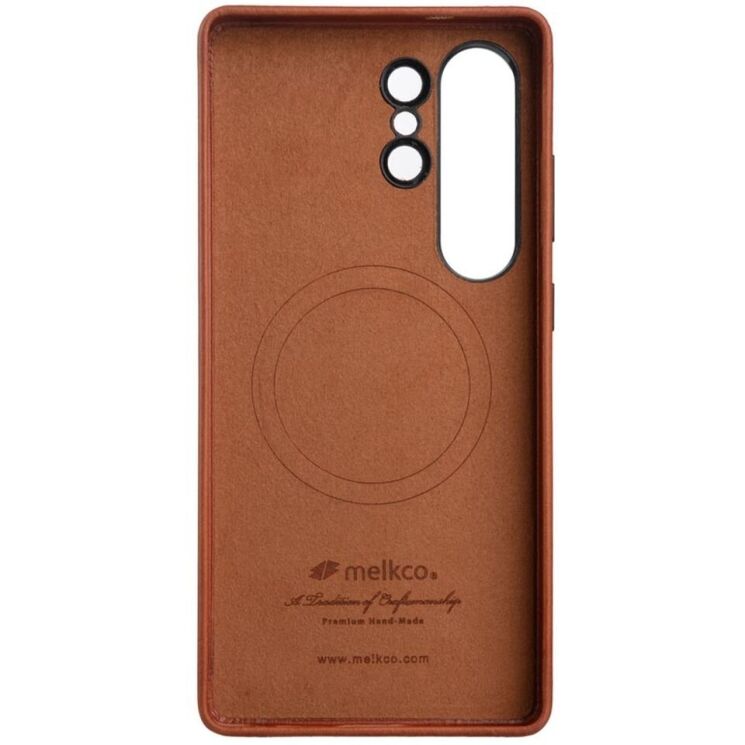 Защитный чехол MELKCO Leather Back Cover (with MagSafe Support) для Samsung Galaxy S25 Ultra (S938) - Brown: фото 3 из 6