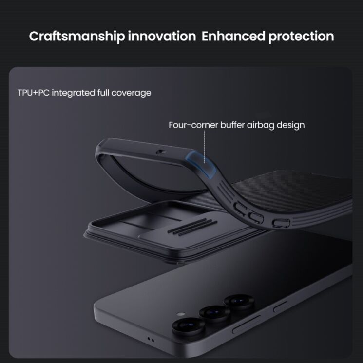 Защитный чехол NILLKIN CamShield Pro для Samsung Galaxy S25 Plus (S936) - Black: фото 10 из 17