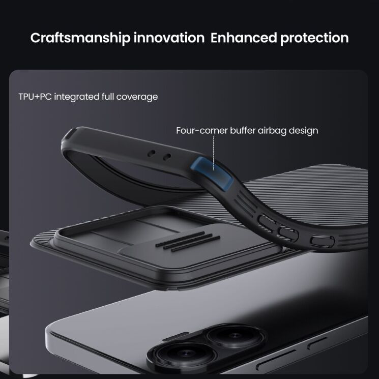 Захисний чохол NILLKIN CamShield Pro для Xiaomi Poco F7 - Black: фото 9 з 16