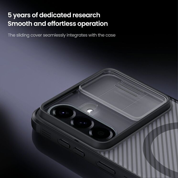 Защитный чехол NILLKIN CamShield Pro Magnetic (Clear Version) для Samsung Galaxy A57 (A576) - Transparent Black: фото 8 из 16