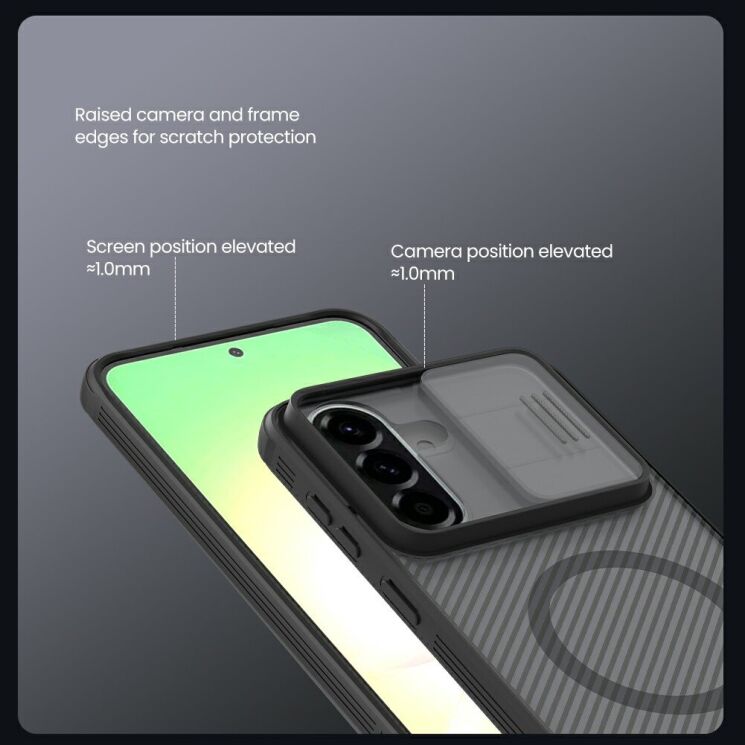 Защитный чехол NILLKIN CamShield Pro Magnetic (Clear Version) для Samsung Galaxy A57 (A576) - Transparent Black: фото 11 из 16