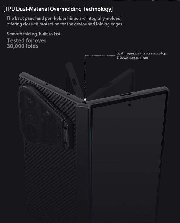 Защитный чехол NILLKIN CamShield Prop Magnetic (FF) для Samsung Galaxy Fold 8 Ultra - Black (424013B) Защитный чехол NILLKIN CamShield Prop Magnetic (FF) для Samsung Galaxy Fold 8 Ultra - Black: фото 10 из 18