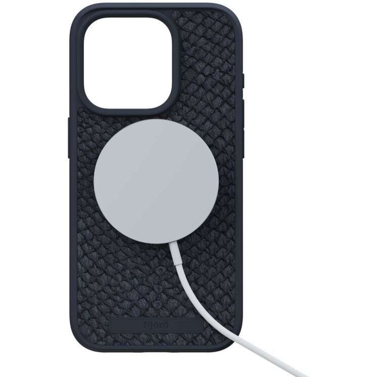 Защитный чехол Njord Salmon Leather MagSafe для Apple iPhone 15 Pro NA53SL00 - Black: фото 3 из 17