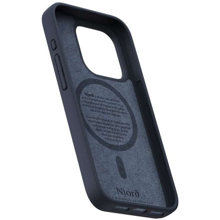Защитный чехол Njord Salmon Leather MagSafe для Apple iPhone 15 Pro NA53SL00 - Black: фото 9 из 17
