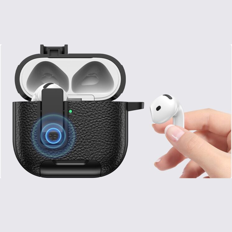 Захисний чохол Reframe Leather Texture для Apple AirPods 4 - Black: фото 4 з 6