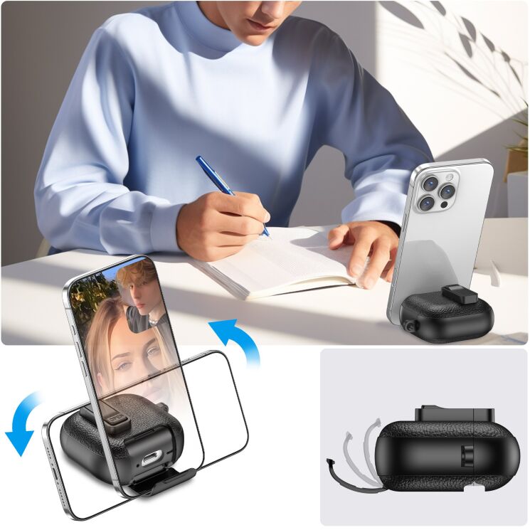 Захисний чохол Reframe Leather Texture для Apple AirPods 4 - Black: фото 2 з 6