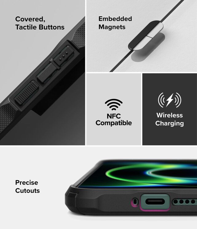 Защитный чехол Ringke Fusion X Magnetic для Xiaomi 17 Ultra (8800328818965) - Black: фото 15 из 18