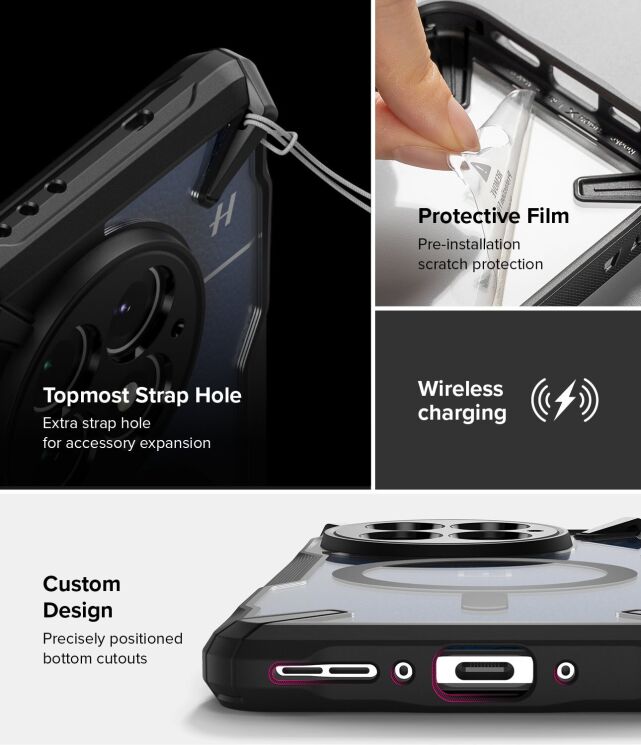 Защитный чехол Ringke Fusion X MagSafe для OnePlus 13 (8800274968028) - Black: фото 17 из 17