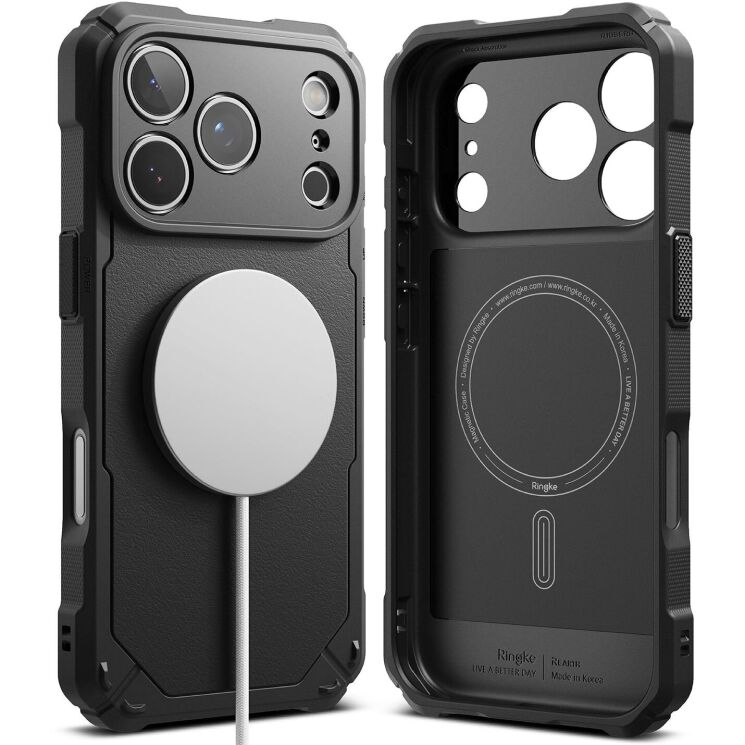 Захисний чохол Ringke Rugged Gear Magnetic для iPhone 17 Pro Max (8800328810600) - Black: фото 1 з 14