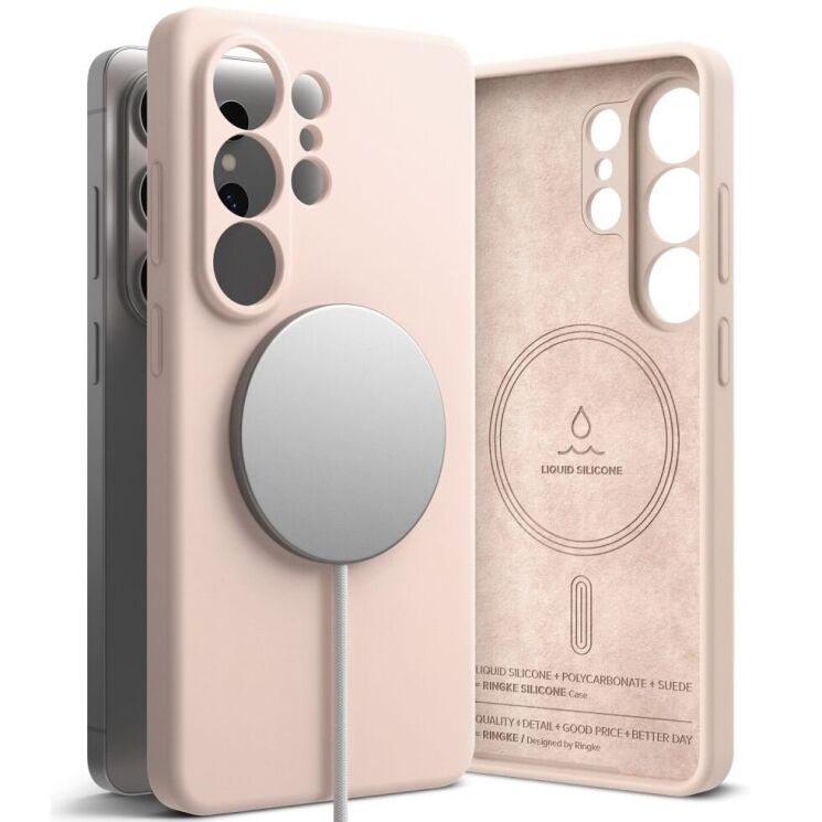 Защитный чехол Ringke Silicone Magnetic для Samsung Galaxy S26 Ultra (S948) 8800328814783 - Pink Sand: фото 4 из 18