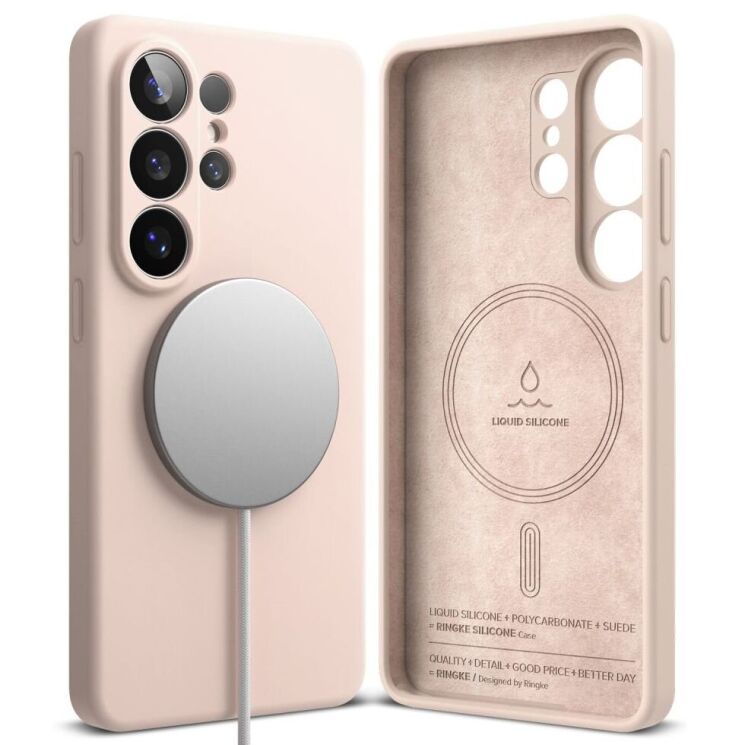 Защитный чехол Ringke Silicone Magnetic для Samsung Galaxy S26 Ultra (S948) 8800328814783 - Pink Sand: фото 1 из 18