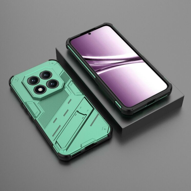 Защитный чехол с подставкой Deexe Bibercas для Xiaomi Redmi Note 15 Pro Plus / Poco M8 Pro 5G - Green: фото 3 из 5