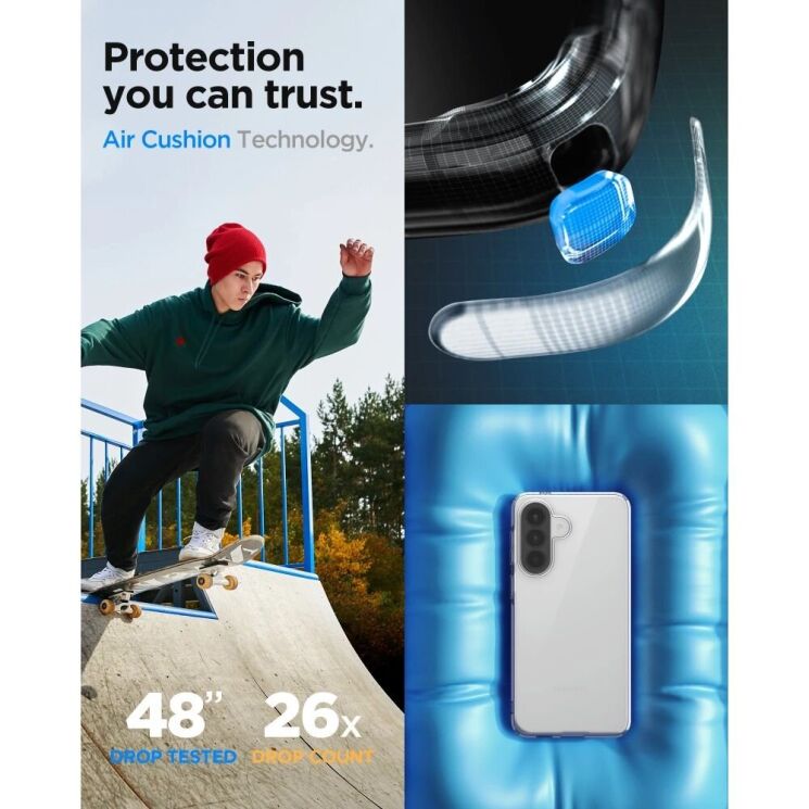 Защитный чехол Spigen Liquid Crystal для Samsung Galaxy A57 (A576) ACS11127 - Crystal Clear: фото 11 из 14