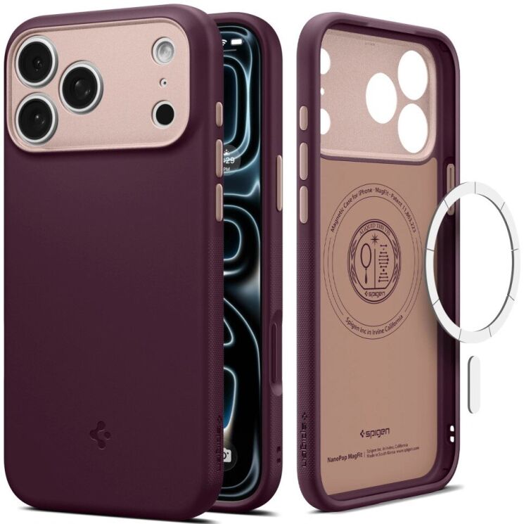 Защитный чехол Spigen Nano Pop (MagFit) для iPhone 18 Pro (ACS12179) - Burgundy (440103DR) Защитный чехол Spigen Nano Pop (MagFit) для iPhone 18 Pro (ACS12179) - Burgundy: фото 1 из 10