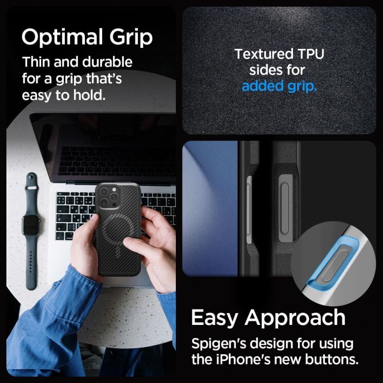 Захисний чохол Spigen (SGP) Core Armor (MagFit) для Apple iPhone 16 Pro Max - Matte Black: фото 13 з 14