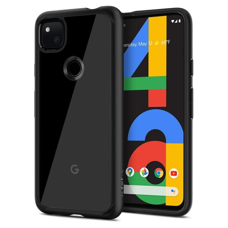 Защитный чехол Spigen (SGP) Ultra Hybrid для Google Pixel 4a 5G - Matte Black: фото 1 из 14