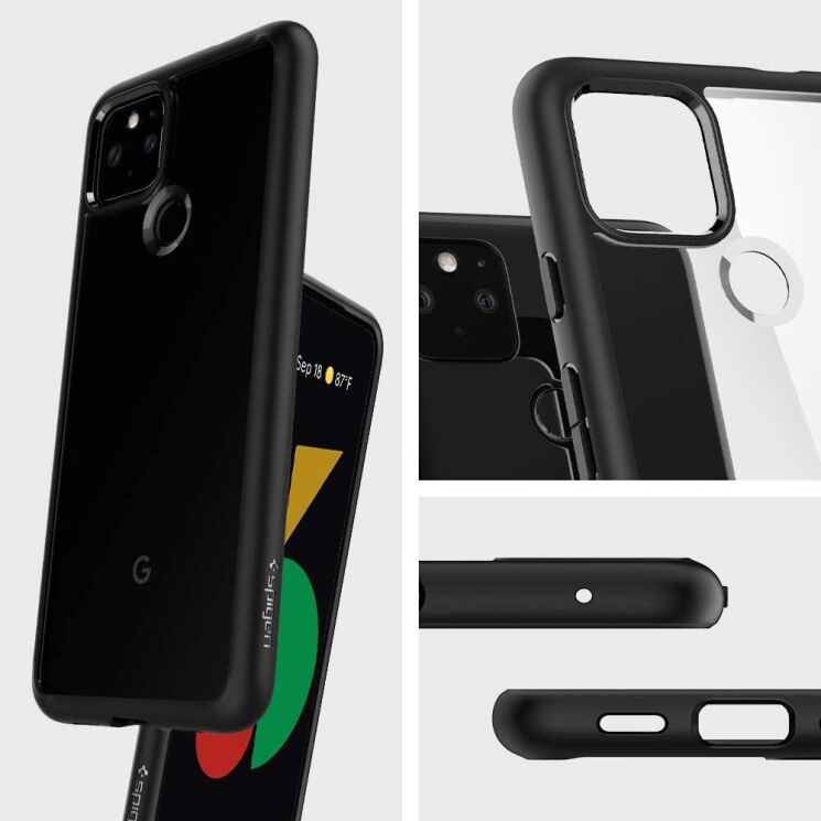 Защитный чехол Spigen (SGP) Ultra Hybrid для Google Pixel 4a 5G - Matte Black: фото 9 из 14