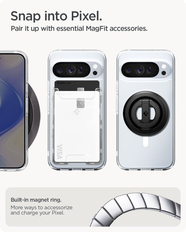 Захисний чохол Spigen (SGP) Ultra Hybrid (MagFit) для Google Pixel 10 Pro Pro XL (ACS09725) - Clear / White: фото 17 з 17