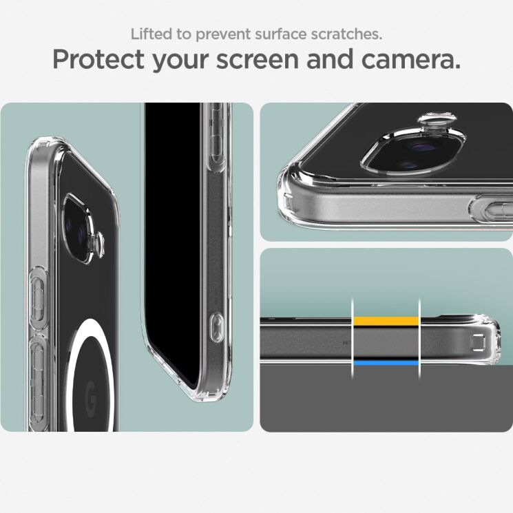 Защитный чехол Spigen (SGP) Ultra Hybrid (MagFit) для Google Pixel 9a (ACS09045) - Frost Black: фото 12 из 14