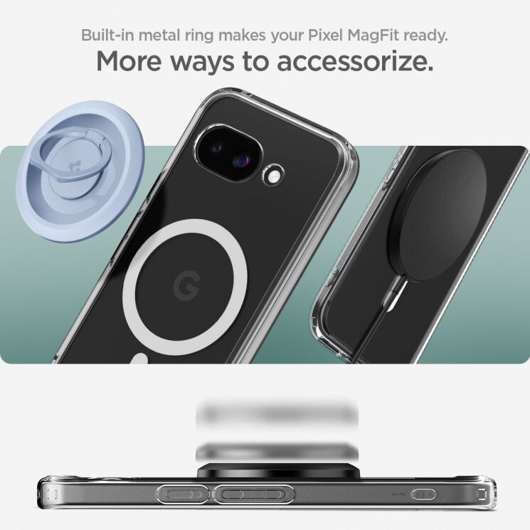 Защитный чехол Spigen (SGP) Ultra Hybrid (MagFit) для Google Pixel 9a (ACS09045) - Frost Black: фото 11 из 14