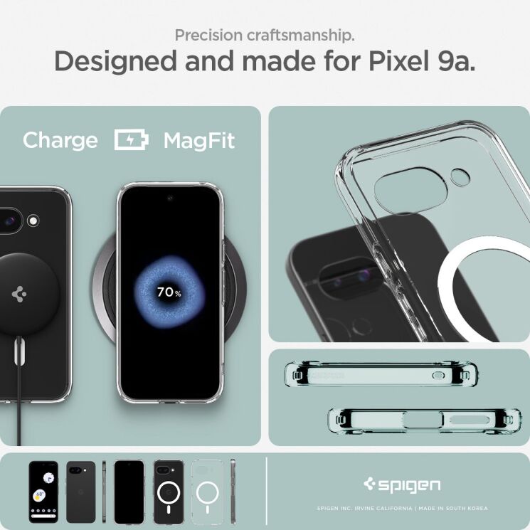 Защитный чехол Spigen (SGP) Ultra Hybrid (MagFit) для Google Pixel 9a (ACS09045) - Frost Black: фото 14 из 14