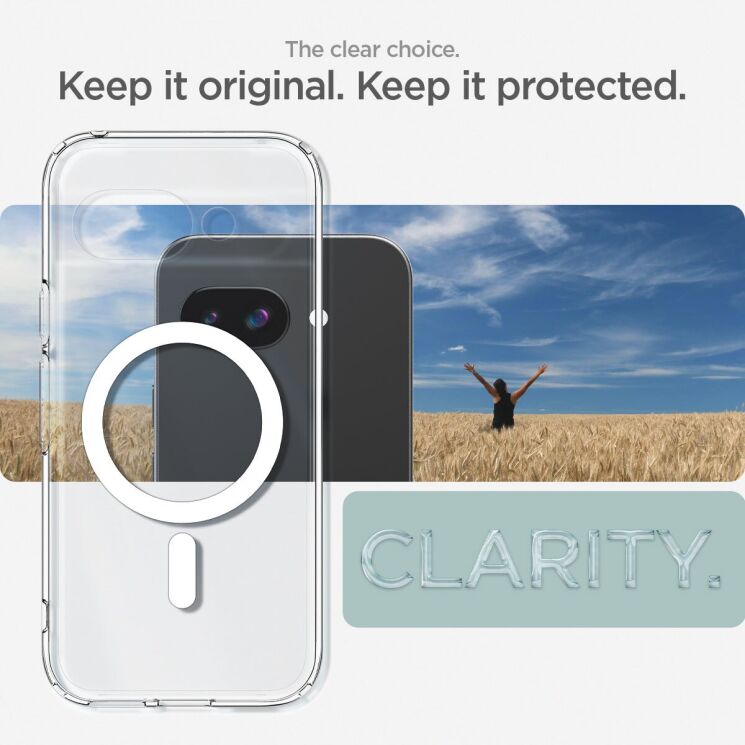 Защитный чехол Spigen (SGP) Ultra Hybrid (MagFit) для Google Pixel 9a (ACS09045) - Frost Black: фото 10 из 14