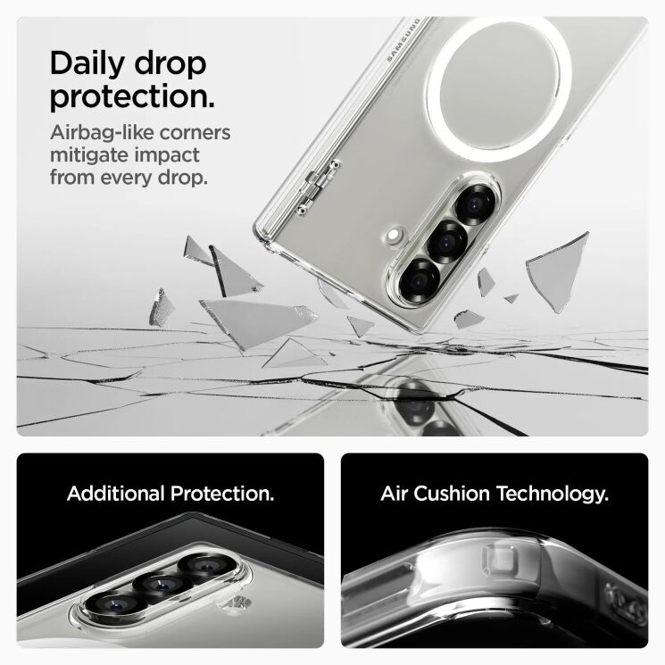 Захисний чохол Spigen (SGP) Ultra Hybrid Pro (MagFit) для Samsung Galaxy Fold 7 (ACS09546) - Clear / White: фото 21 з 22