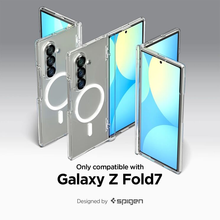 Захисний чохол Spigen (SGP) Ultra Hybrid Pro (MagFit) для Samsung Galaxy Fold 7 (ACS09546) - Clear / White: фото 17 з 22