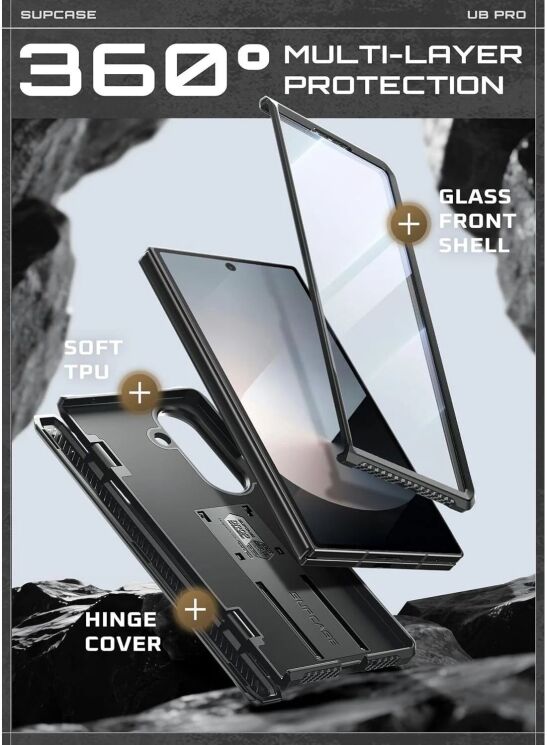 Захисний чохол Supcase Unicorn Beetle Kickstand Case with Screen Protector для Samsung Galaxy Fold 7 (843439159020) - Black: фото 7 з 12