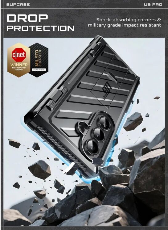 Захисний чохол Supcase Unicorn Beetle Kickstand Case with Screen Protector для Samsung Galaxy Fold 7 (843439159020) - Black: фото 6 з 12