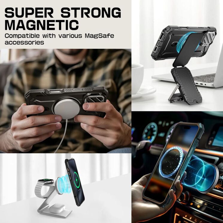 Защитный чехол Supcase Unicorn Beetle MAG XT MagSafe для Apple iPhone 16 Pro Max (843439150768) - Black: фото 10 из 12