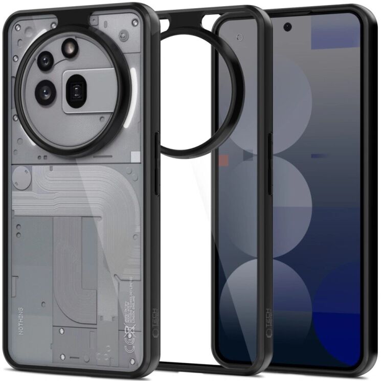 Защитный чехол Tech-Protect Magmat для Nothing Phone (3a) Pro - Black / Clear: фото 1 из 5