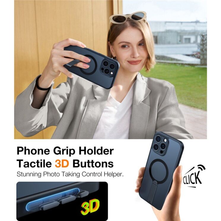 Защитный чехол TORRAS Pstand Spin для iPhone 16 Pro - Black: фото 6 из 6