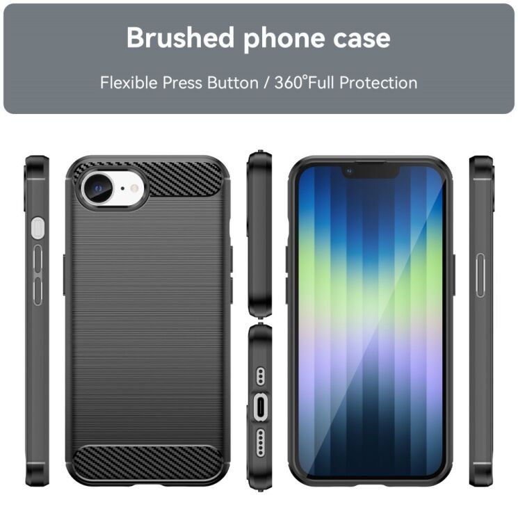 Защитный чехол UniCase Carbon для Apple iPhone 16e - Black: фото 7 из 8