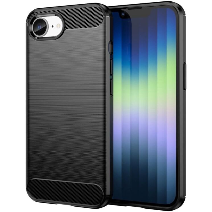 Защитный чехол UniCase Carbon для Apple iPhone 16e - Black: фото 1 из 8