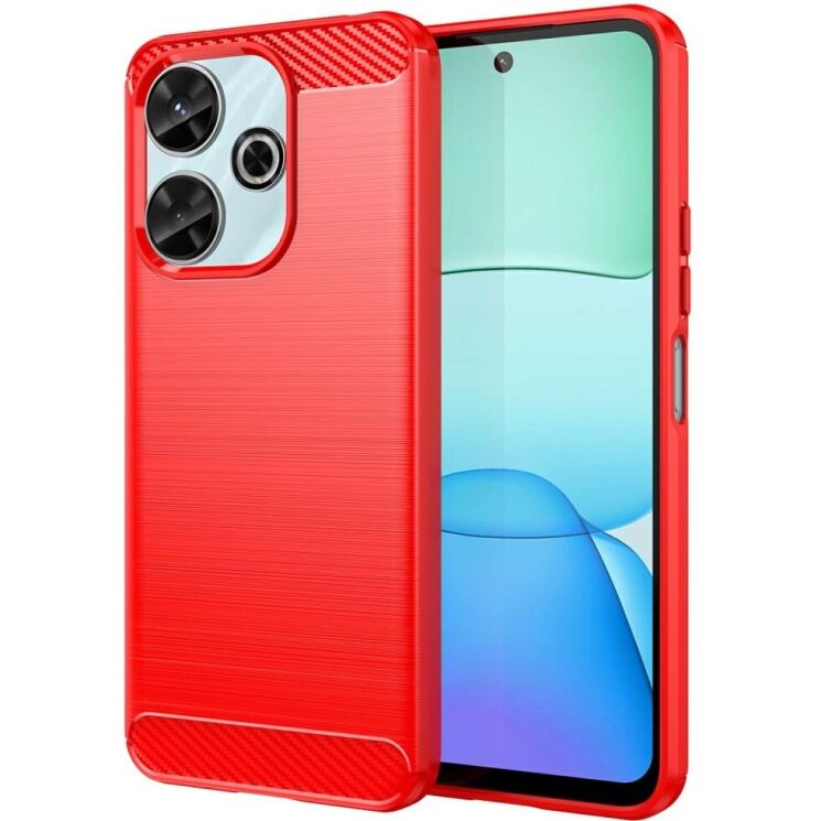 Защитный чехол UniCase Carbon для Xiaomi Redmi 13 - Red: фото 1 из 10