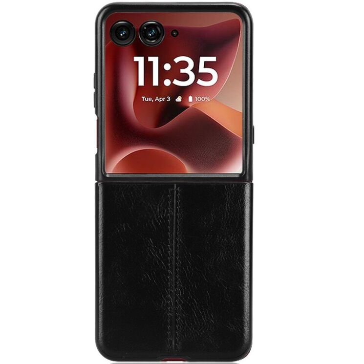 Защитный чехол UniCase Leather Series (FF) для Motorola Razr 60 Ultra / Razr 70 Ultra - Black: фото 2 из 7