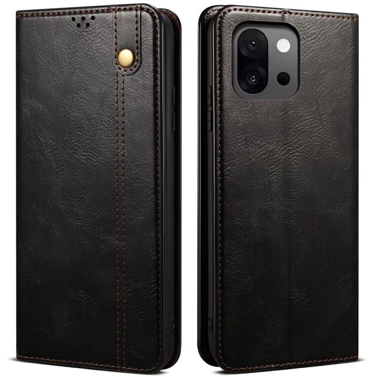 Защитный чехол UniCase Leather Wallet для OnePlus 13T - Black: фото 1 из 7