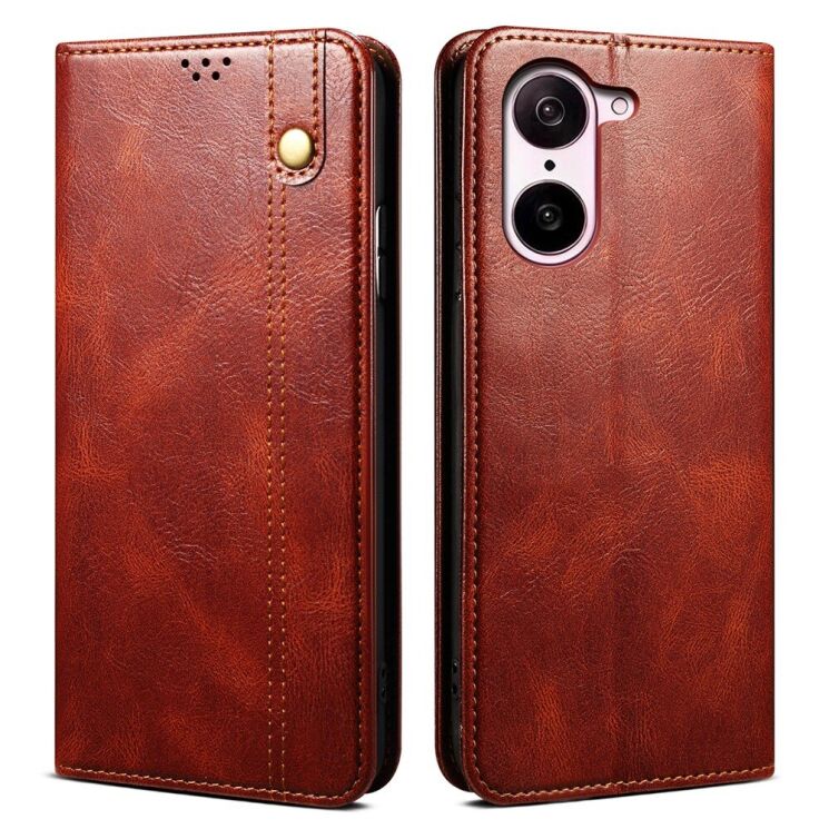 Захисний чохол UniCase Leather Wallet для OnePlus Nord CE 5 / Ace 5 Racing - Brown: фото 1 з 6