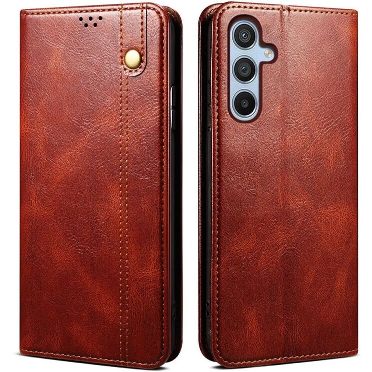 Защитный чехол UniCase Leather Wallet для Samsung Galaxy A25 (A256) - Brown: фото 1 из 12