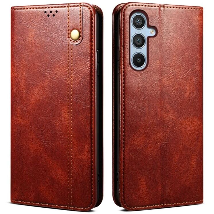 Защитный чехол UniCase Leather Wallet для Samsung Galaxy M15 (M156) - Brown: фото 1 из 6