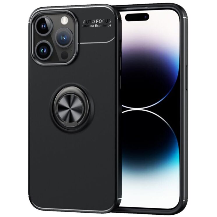 Защитный чехол UniCase Magnetic Ring для Apple iPhone 15 Pro - Black: фото 1 из 13