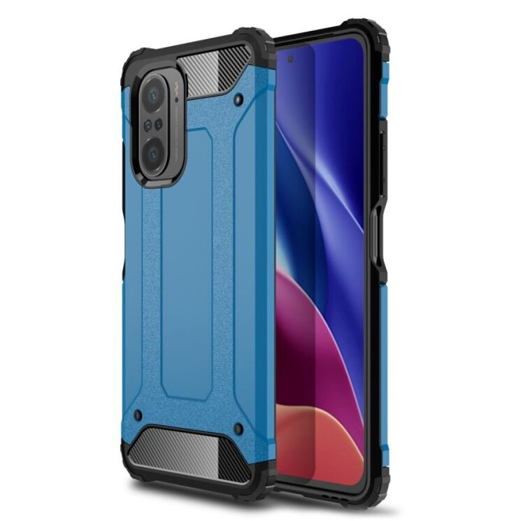 Защитный чехол UniCase Rugged Guard для Xiaomi Redmi K40 / K40 Pro / Mi 11i / Poco F3 - Blue: фото 1 из 8