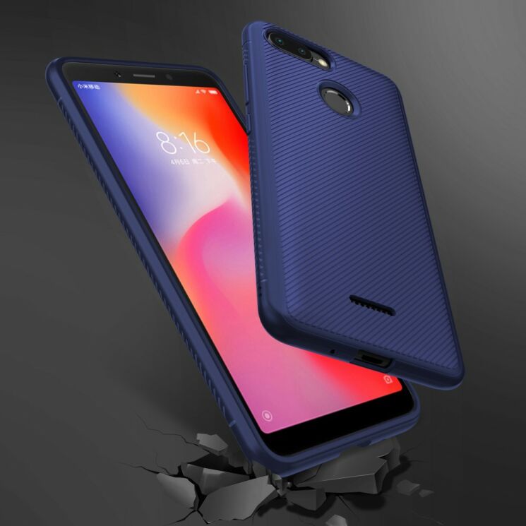 Защитный чехол UniCase Twill Soft для Xiaomi Redmi 6 - Dark Blue: фото 3 из 7