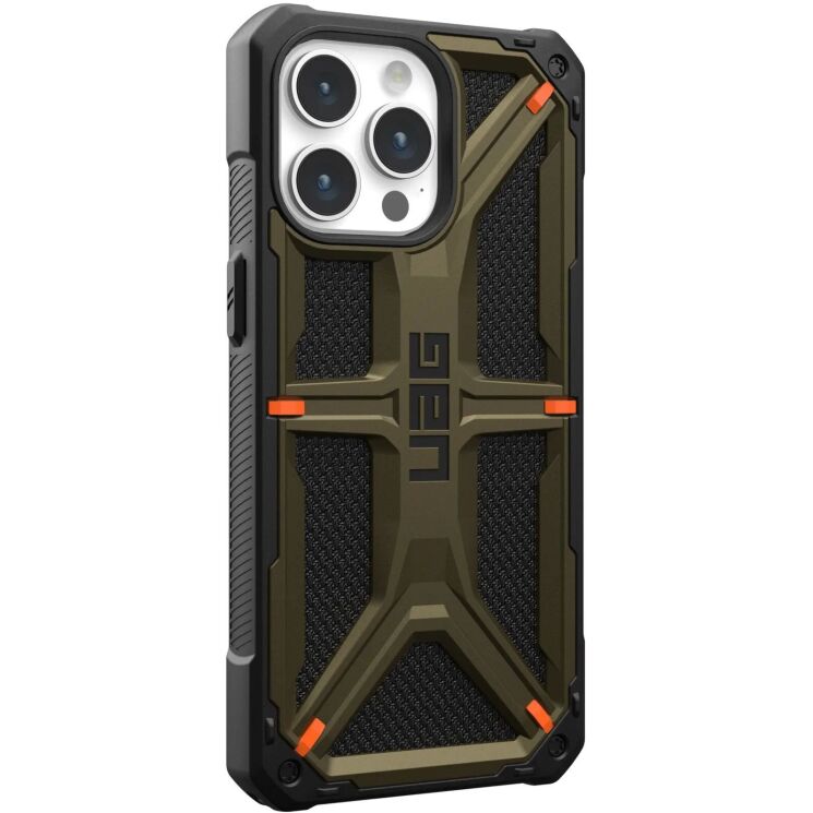 Защитный чехол URBAN ARMOR GEAR (UAG) Monarch Kevlar Series для Apple iPhone 15 Pro Max - Kevlar Elemental Green: фото 3 из 11