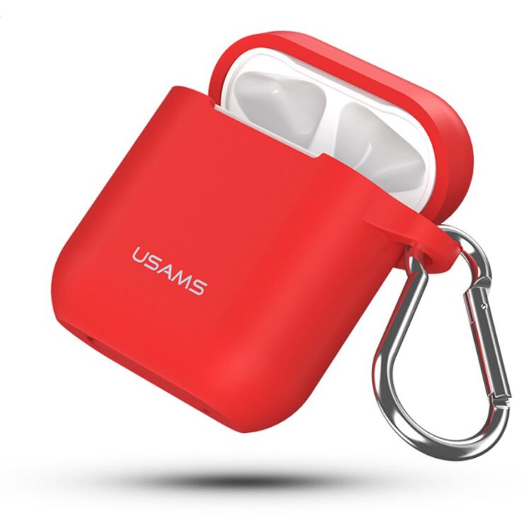 Защитный чехол USAMS Silicone Case для Apple AirPods 1 / 2 - Red: фото 1 из 16