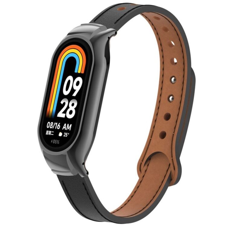 Защитный комплект Deexe Leather Kit для Xiaomi Mi Smart Band 8 - Black: фото 2 из 6