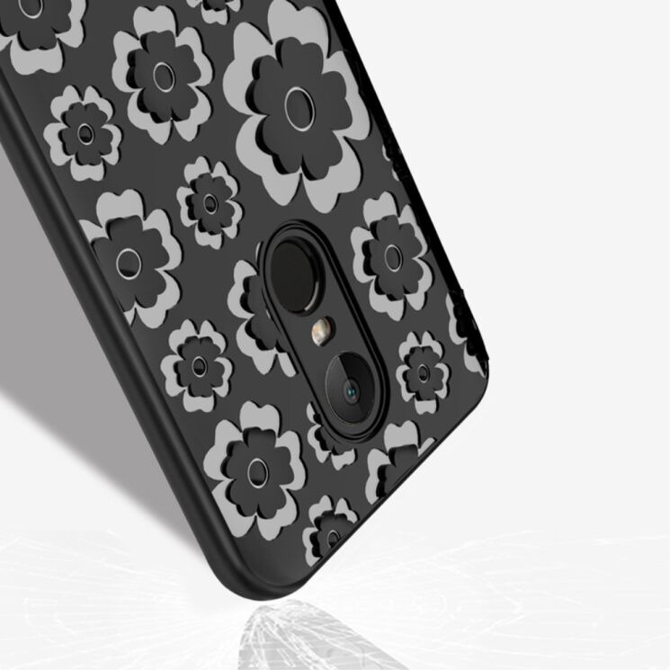 Силіконовий чохол UniCase 3D Flower Series для Xiaomi Redmi 5 - Black: фото 2 з 2