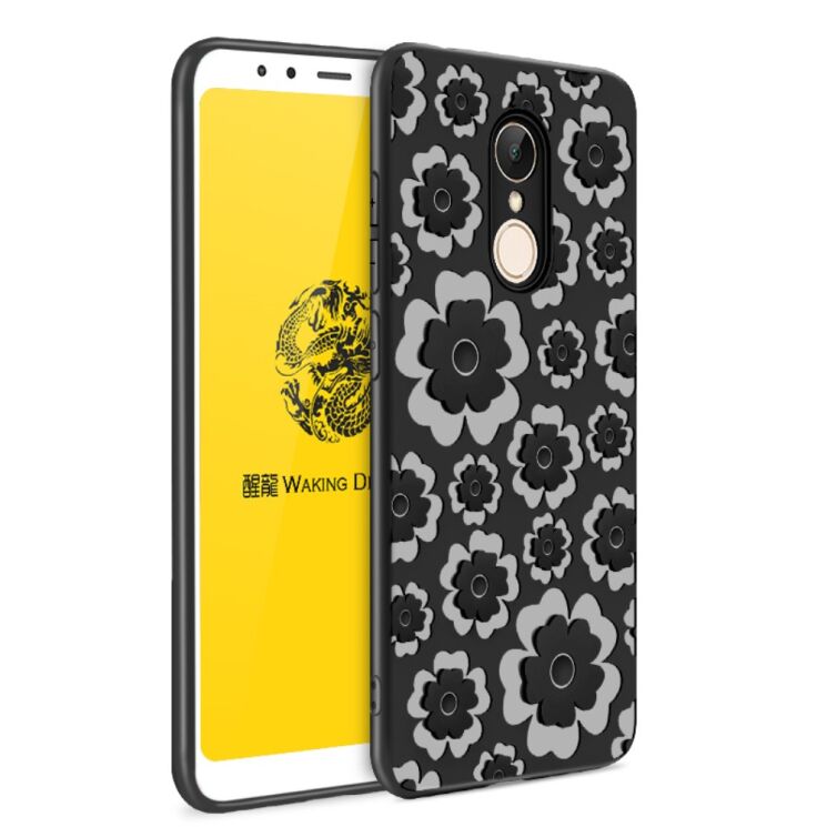 Силіконовий чохол UniCase 3D Flower Series для Xiaomi Redmi 5 - Black: фото 1 з 2