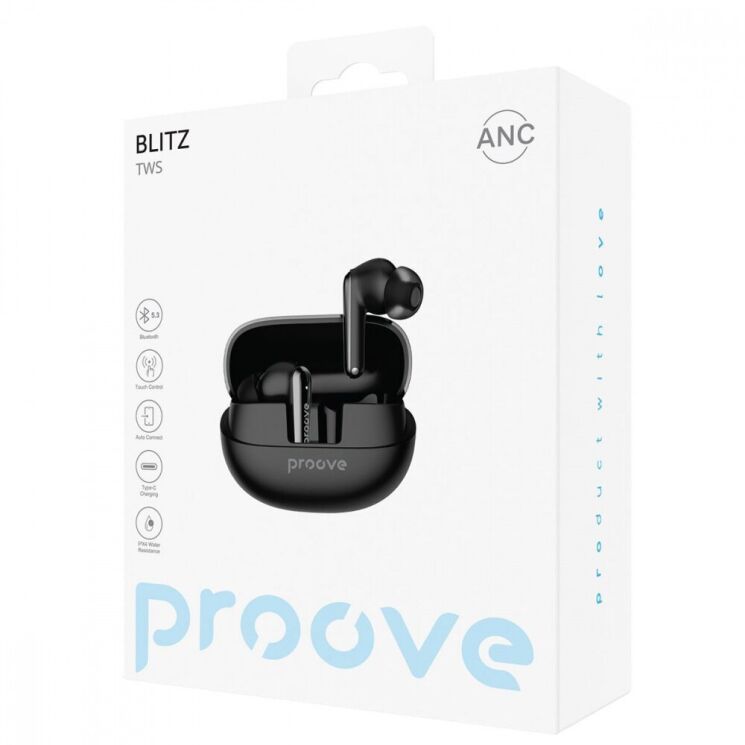 Бездротові навушники Proove Blitz TWS with ANC - Black: фото 4 з 7